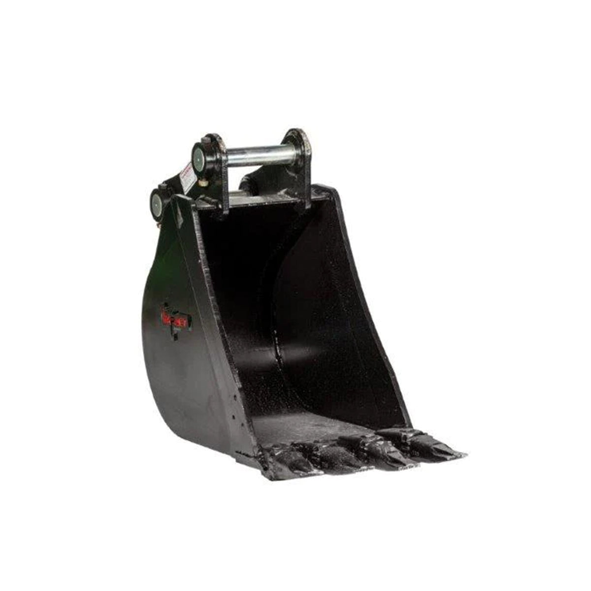 Impact brand heavy-duty digging bucket attachment designed for excavators, showcasing its reinforced construction and sharp teeth for enhanced penetration and durability in tough digging conditions. Ideal for a variety of excavation projects, this robust bucket increases productivity and efficiency on construction and earthmoving sites.