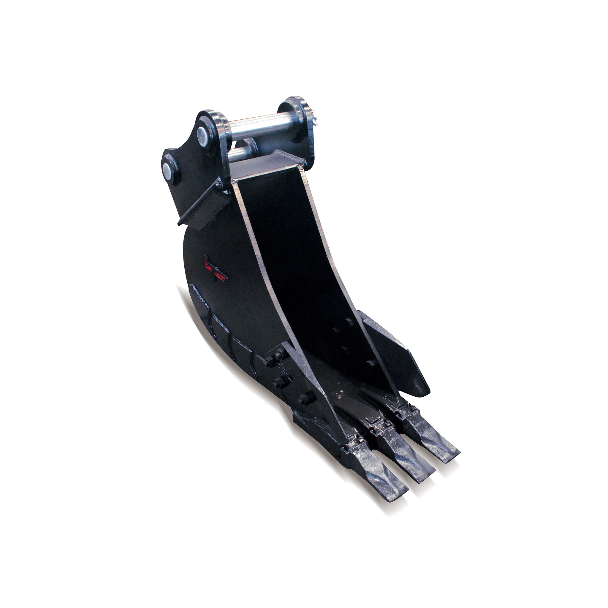 Impact brand heavy-duty digging bucket attachment designed for excavators, showcasing its reinforced construction and sharp teeth for enhanced penetration and durability in tough digging conditions. Ideal for a variety of excavation projects, this robust bucket increases productivity and efficiency on construction and earthmoving sites.