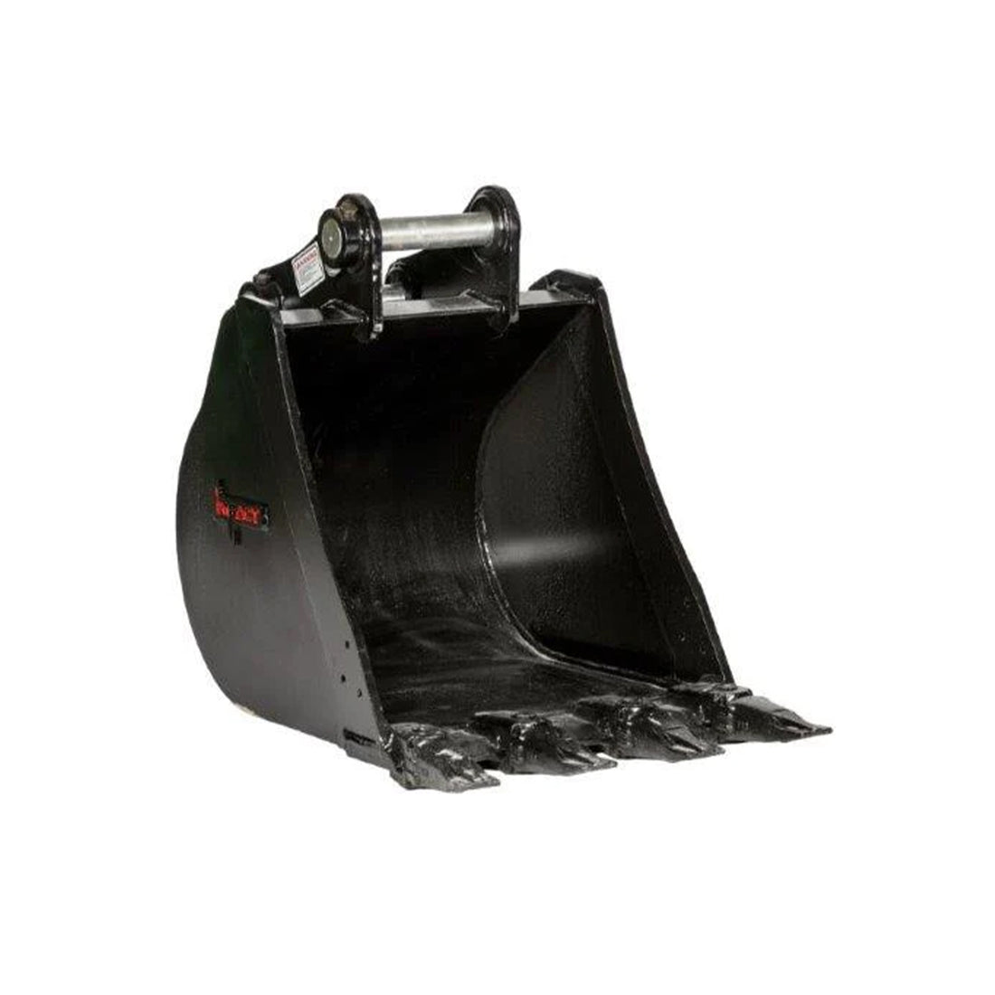 Impact brand heavy-duty digging bucket attachment designed for excavators, showcasing its reinforced construction and sharp teeth for enhanced penetration and durability in tough digging conditions. Ideal for a variety of excavation projects, this robust bucket increases productivity and efficiency on construction and earthmoving sites.