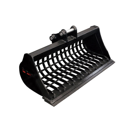 Impact brand sieve bucket attachment for excavators, engineered for efficient sorting and separating of materials on construction and earthmoving sites. This durable sieve bucket is ideal for tasks requiring the removal of fine materials while retaining larger particles, enhancing productivity and precision in various applications