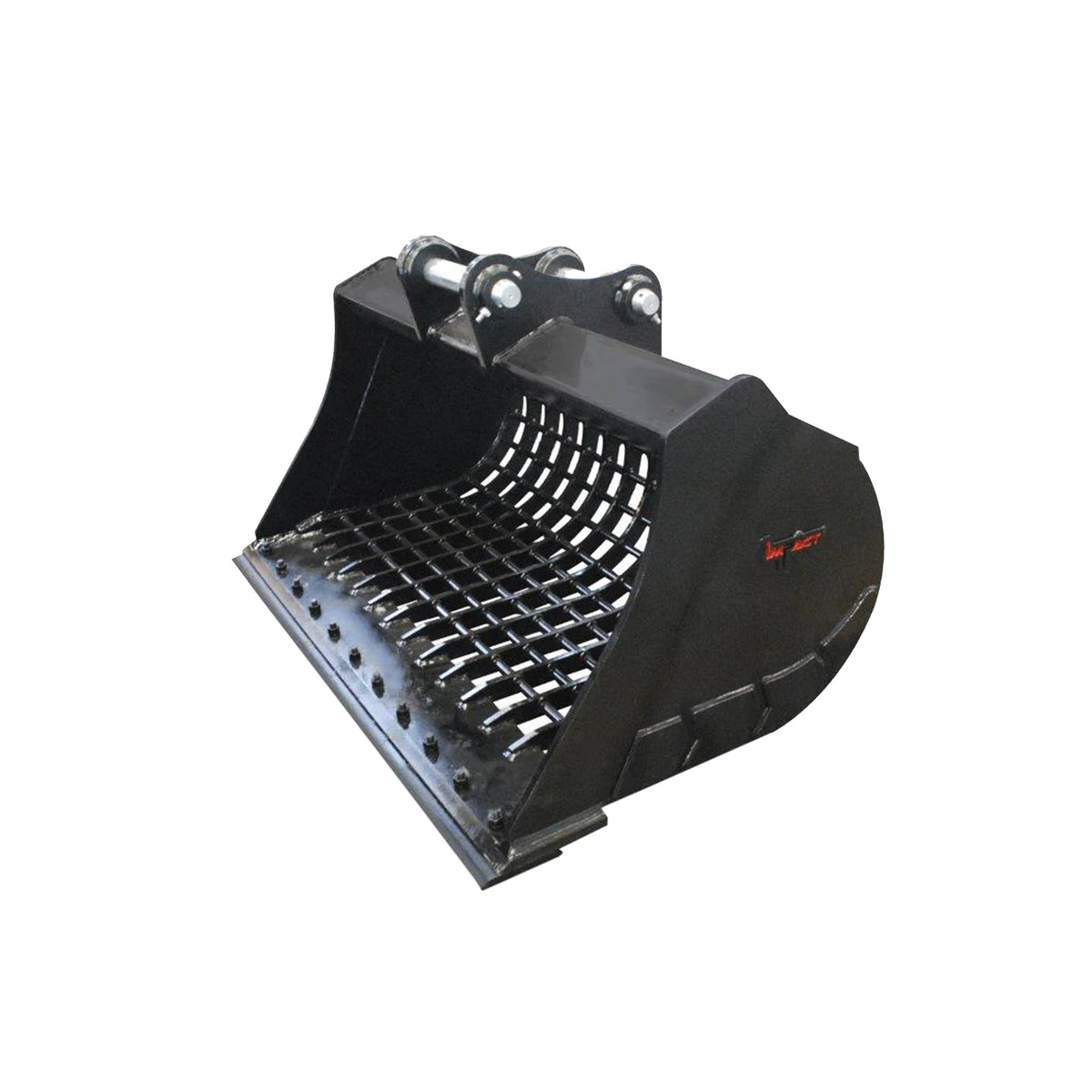 Impact brand sieve bucket attachment for excavators, designed for efficient sifting, sorting, and screening of materials. This heavy-duty bucket is ideal for separating rocks, debris, and other materials in construction and earthmoving projects. Also known as a sifting bucket, sorting bucket, or screening bucket, it enhances productivity and precision for operators across various excavation tasks.