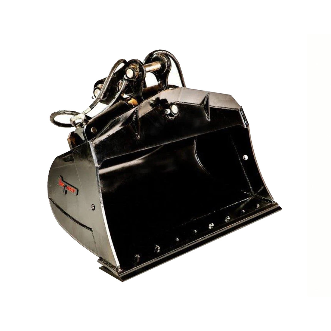 Impact brand hydraulic tilt bucket attachment for excavators, designed for superior versatility in digging, grading, and leveling tasks. This durable tilt bucket enhances precision and efficiency on construction sites, offering operators better control and performance in various earthmoving projects.