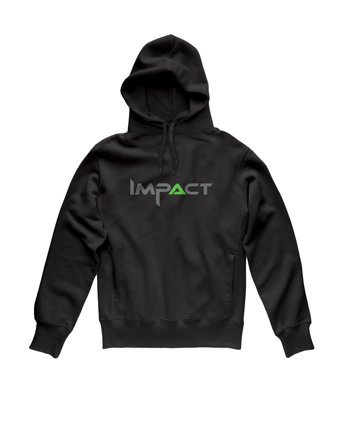 Black Impact Attachments branded hoodie with logo, available as part of the official merchandise collection.