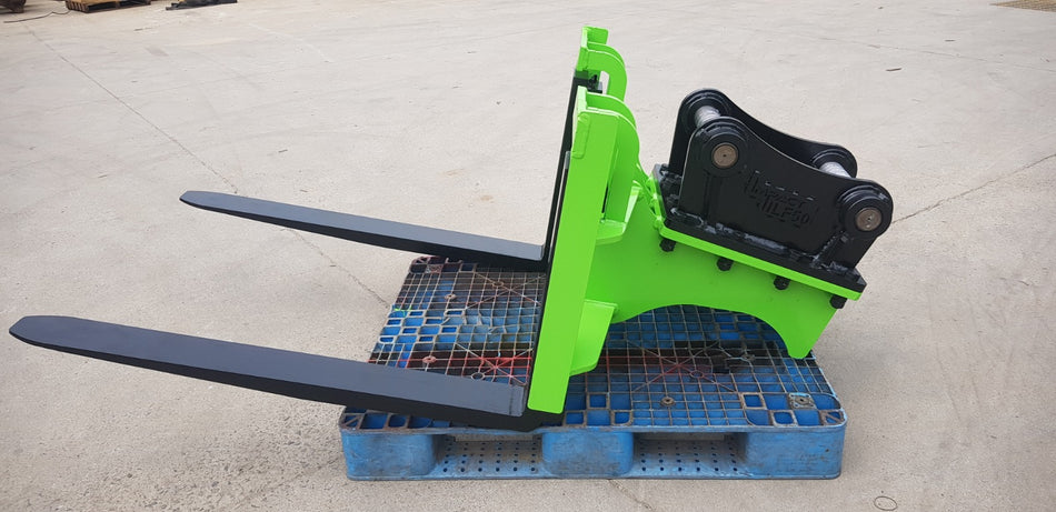 Impact Attachments pallet forks designed for efficient lifting and transporting of materials on construction sites